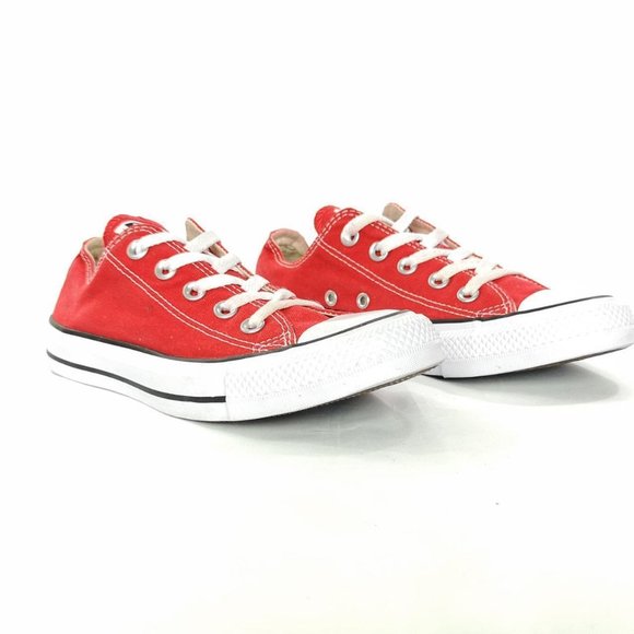 Converse Shoes - Women's Converse All Star Low Tops Trainers In Red / White Size UK 4